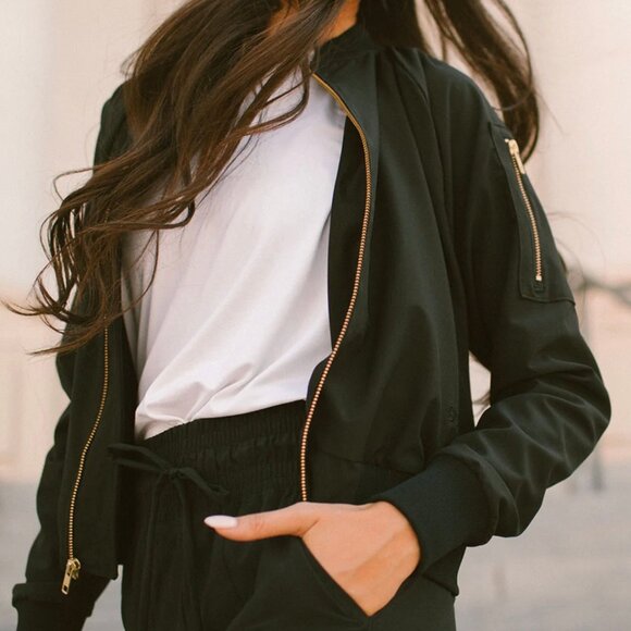 ALBION Black Bomber Jacket, Size M, in top shape! - Picture 3 of 9